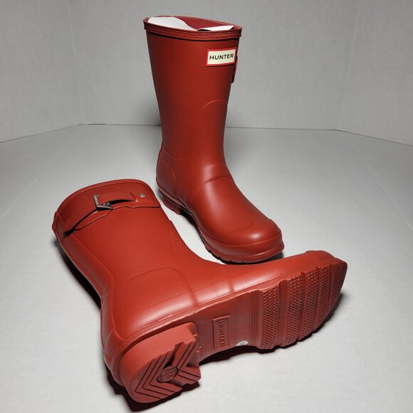 Hunter Women's Original Short Rain Boots in Military Red - Picture 3 of 10